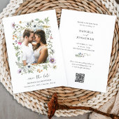 Botanische Wildblumen | Foto- und QR-Code Save The Date