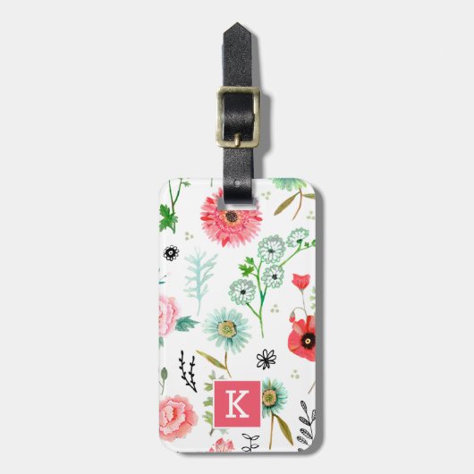 Botanische Wildblumen für Großdruck Gepäckanhänger (Vorderseite vertikal)