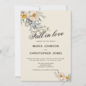 Botanische Wildblumen Garten Herbst in Liebe Hochz Einladung (Vorderseite)