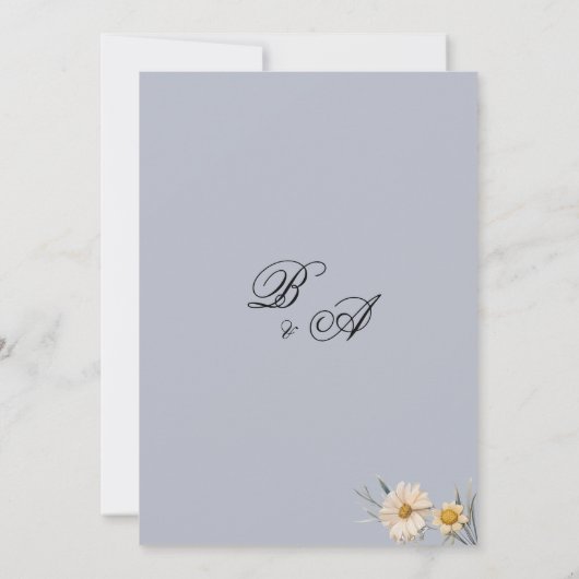 Botanische Wildblumen Gartenblumengeschmack Danke Einladung (Rückseite)