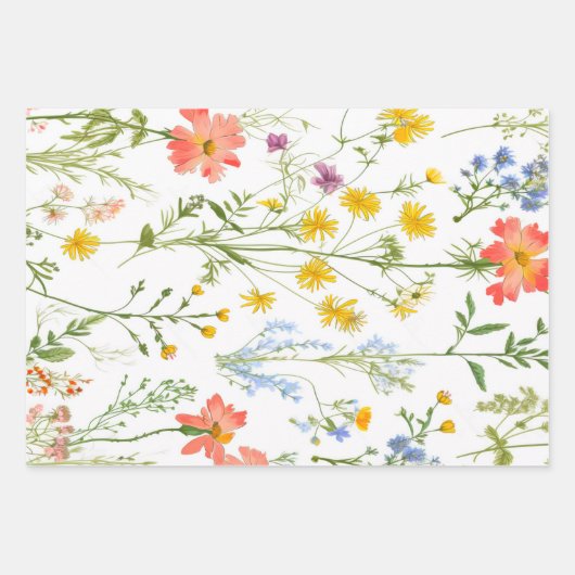 Botanische Wildblumen Geschenkpapier Set (Vorderseite 3)