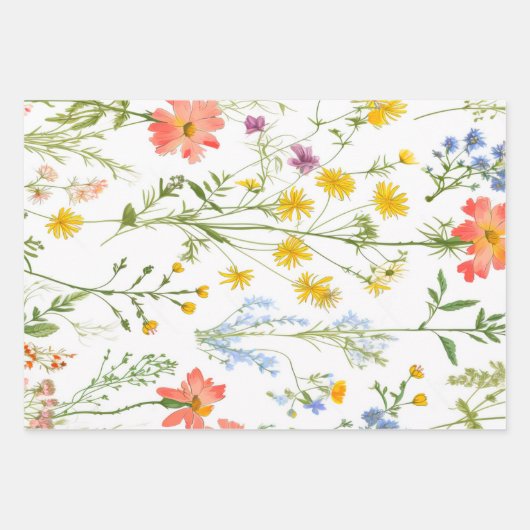 Botanische Wildblumen Geschenkpapier Set (Vorderseite 2)