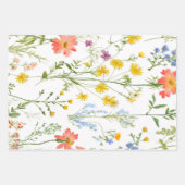 Botanische Wildblumen Geschenkpapier Set (Vorderseite)