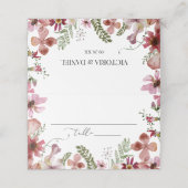 Botanische Wildblumen Hochzeit Platzkarte (Außenseite Aufgefaltet)