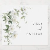 Botanische Wildblumen Hochzeit Schaumweinetikett (Einzelnes Label)