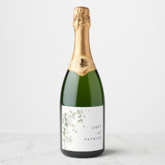 Botanische Wildblumen Hochzeit Schaumweinetikett