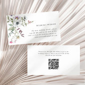 Botanische Wildblumen | Hochzeitsseite QR Code Begleitkarte