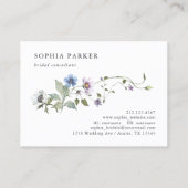 Botanische Wildblumen | Mädchen und Elegant Visitenkarte (Rückseite)