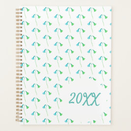 Botanische Wildblumen mit blaugrünem Wasser Planer