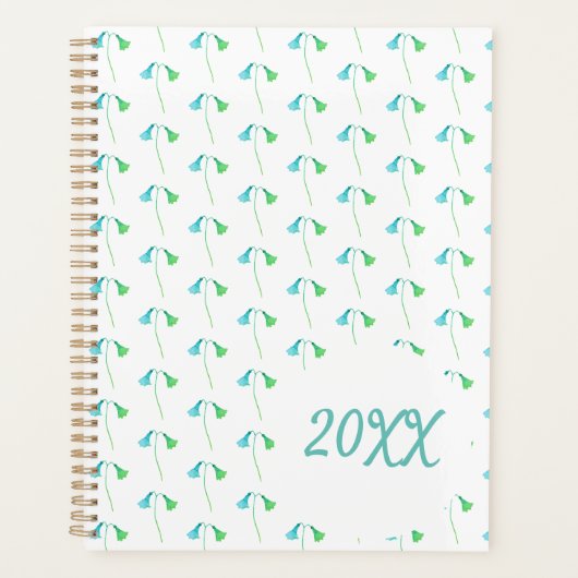 Botanische Wildblumen mit blaugrünem Wasser Planer (Vorderseite)