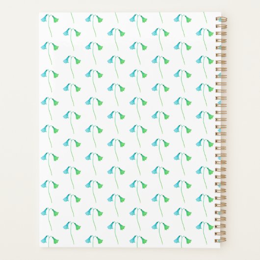 Botanische Wildblumen mit blaugrünem Wasser Planer (Rückseite)