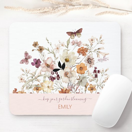 Botanische Wildblumen Mousepad