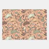 Botanische Wildblumen Peach Fuzz & Olive Green Geschenkpapier Set (Vorderseite 2)