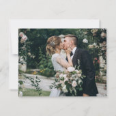 Botanische Wildblumen | Soft Green Wedding Foto Dankeskarte (Rückseite)