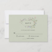 Botanische Wildblumen | Soft Green Wedding RSVP Karte (Vorderseite)