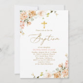 Botanische Wildblumen Taufe Christening Einladung (Vorderseite)
