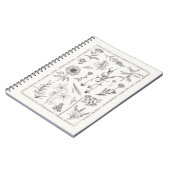 Botanische Wildblumen Vintages Blumenbuch Notizblock (Linke Seite)