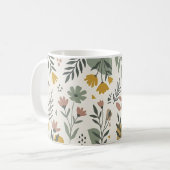 Botanische Wildblumen-Vollumwicklung Kaffee Kaffeetasse (Vorderseite Links)