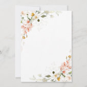 Botanische Wildblumen Wreath Taufe Christening Einladung (Rückseite)