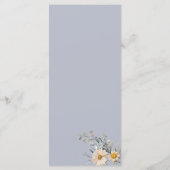 Botanische Wildblumengarten Blumen Hochzeitsmenü Programm (Rückseite)