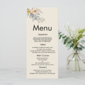Botanische Wildblumengarten Blumen Hochzeitsmenü Programm (Stehend Vorderseite)