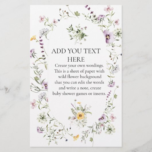 Botanische Wilde Blume blüht kundenspezifisches Bl (Vorderseite)