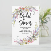 Botanische Wilde Blume Bridal Dusche Einladung (Stehend Vorderseite)