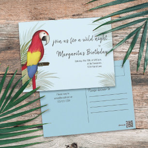 Botanische wilde Geburtstagsvogel Tropengrün Postkarte