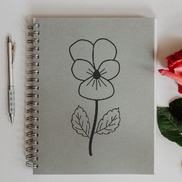 Botanische Wilde Pansy Line Blume Gummistempel