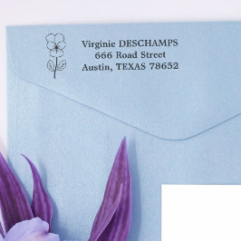 Botanische Wilde Pansy Line Blume Permastempel