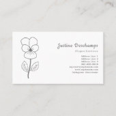 Botanische Wilde Pansy Line Blume Visitenkarte (Vorderseite)