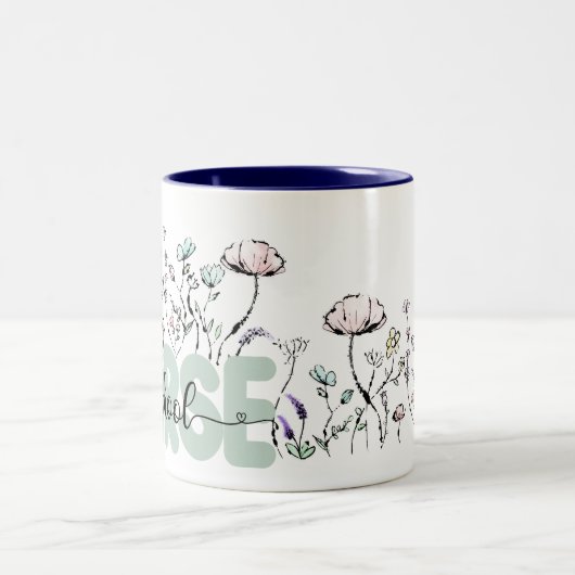 Botanische Wildschule für Blume Zweifarbige Tasse (Mittel)