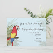 Botanische Wildvögel - tropische Vegetation Einladung (Stehend Vorderseite)