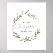 Botanische Winterhochzeit - Zeichen und Sake halte Poster (Vorne)