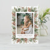 Botanische Winterurlaubskarte Feiertagskarte (Stehend Vorderseite)