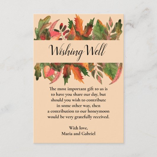 Botanische Wishing Well Woodland Hochzeit Begleitkarte (Vorderseite)