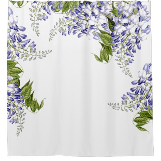 Botanische Wisteria-Blumen-Blumenduschvorhang Duschvorhang (Vorderseite)