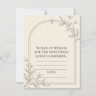 Botanische Worte der Weisheit Hochzeitsratgeberkar RSVP Karte