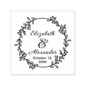 Botanische Wraath Bride Groom Namen Datum SC Hochz Permastempel (Design)