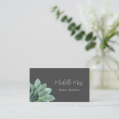 Botanische Wüste Elegant Grau Visitenkarte (Stehend Vorderseite)