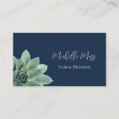 Botanische Wüste Elegant Navy Blue Visitenkarte (Vorderseite)