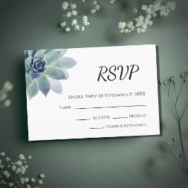 Botanische Wüste Elegante Sukkulente Hochzeit RSVP Karte