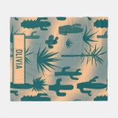 Botanische Wüstenlandschaft Personalisiert Fleecedecke (Vorderseite (Horizontal))