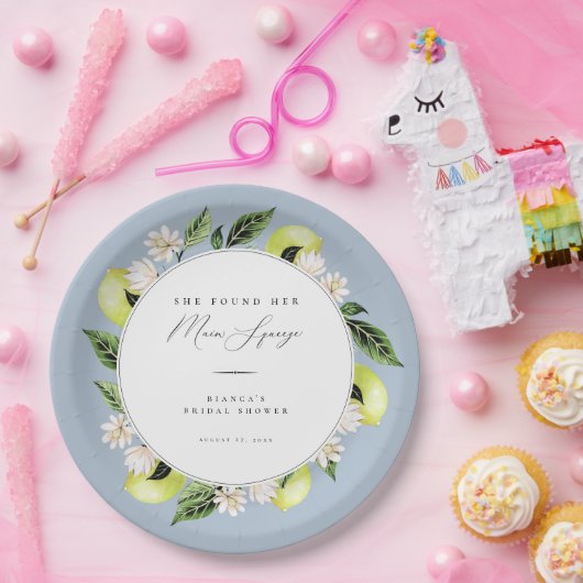 Botanische Zitronen Hauptpresse Brautparty Papier Pappteller (Party)