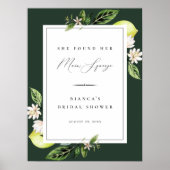 Botanische Zitronen Hauptpresse Brautparty Poster (Vorne)