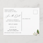 Botanische Zitronen Hochzeit Speichern Sie die Dat Ankündigungspostkarte (Rückseite)