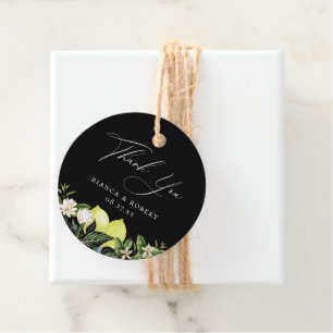 Botanische Zitronen Hochzeits-Dankeschön-Anhänger Geschenkanhänger