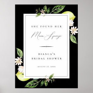 Botanische Zitronen Main Squeeze Brautparty-Plakat Poster