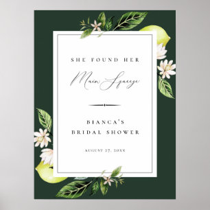 Botanische Zitronen Main Squeeze Brautparty Poster