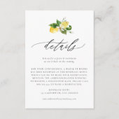 Botanische Zitronen und Grüne Hochzeiten Details Begleitkarte (Vorderseite)
